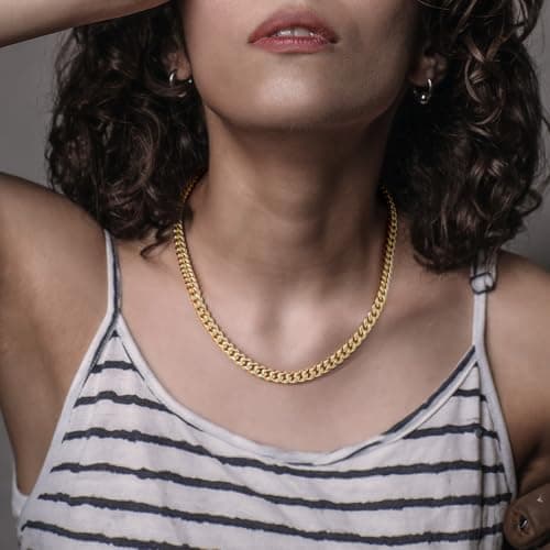 KROMPG 14K Gold Chain Necklace for Men and Women