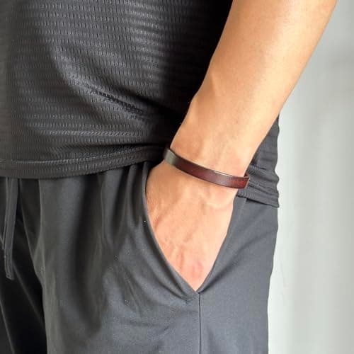 Pitmmord Punk Rock Thin Faux Leather Wristband Adjustable Arm Cuff