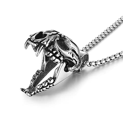 HZMAN Men's Gothic Stainless Steel Punk Pendant Necklace