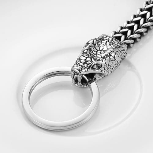 HZMAN Stainless Steel Heavy Duty Car Key Holder & Motorcycle Key Chain Cool Viking Animal Design