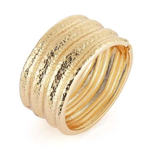 HZMAN Thick Wide Irregular Open Hinge Bracelet for Women