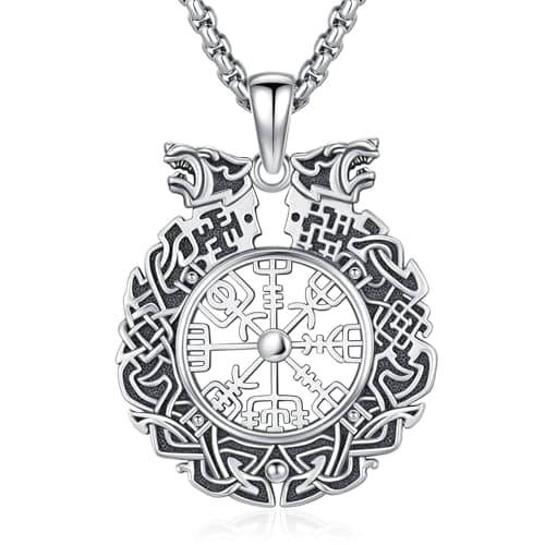 DRINSPER Thor's Hammer Necklace 925 Sterling Silver Norse Jewelry for Men Women