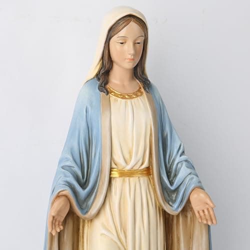 BC BuildClassic 12.5" Blessed Virgin Mary Statue, Hand Painted Religious Gift