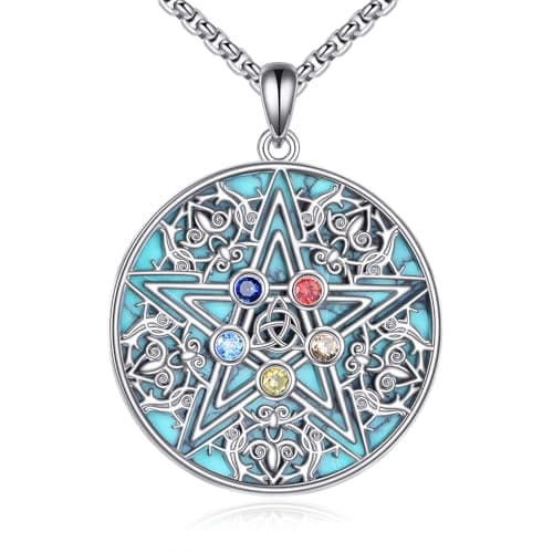 Sterling Silver Star of David Pentagram Necklace for Men and Women