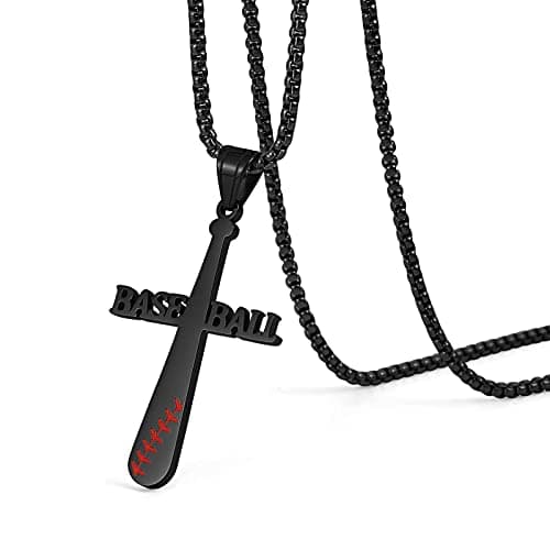Baseball Cross Necklace for Son: Christmas Birthday Gift from Mom Dad
