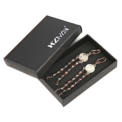 HZMAN 14K Gold Plated St Benedict Dangle Earrings for Women