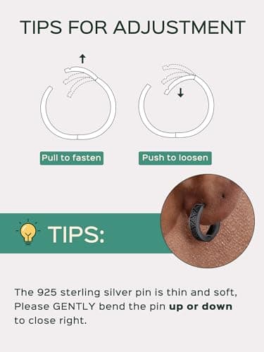 Chic Silver Hypoallergenic Celtic Hoop Earrings for Men Gift for Dad