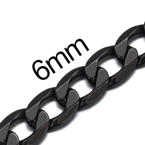 Men's Stainless Steel Cuban Link Chain Necklace, Silver/Black/Gold Plated, 4/6/9mm, 18-30 inches, Gift Jewelry