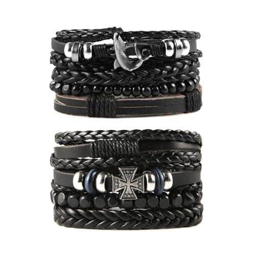 STWTR Mix 8 Wrap Bracelets Hemp Cords Wood Beads
