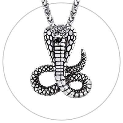 Stainless Steel Snake Pendant Necklace for Men and Women - Punk Fashion jewelry