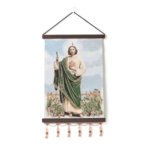 HZMAN Virgin Mary Retro Wall Art - Handmade Picture of Our Lady Guadalupe for Living Room or Bedroom, Framed 17x12 Inch