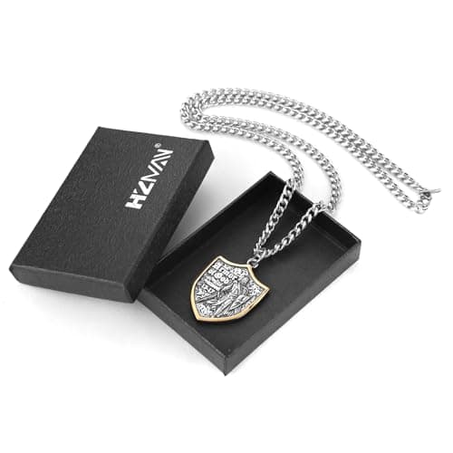 HZMAN Men's Stainless Steel Red Cross Templar Necklace Gift