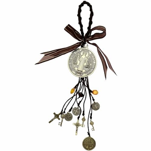 BONITTER Oval Virgin Mary Saint Benedict Medal Gift for Men or Women