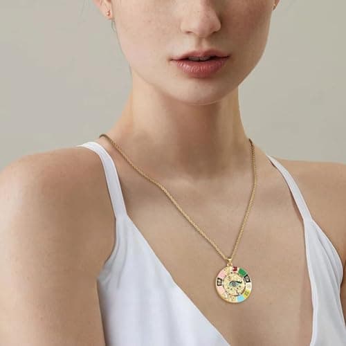 HZMAN Evil Eye 18K Gold Plated Pendant Necklace for Women