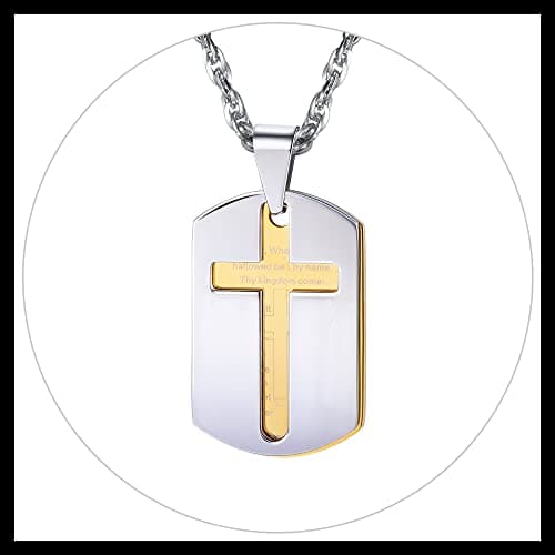 PROSTEEL Stainless Steel Cross Jewelry Dog Tags Pendant