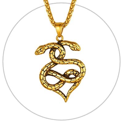 Stainless Steel Snake Pendant Necklace for Men and Women - Punk Fashion jewelry