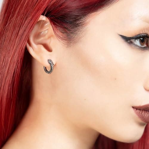 HZMAN Stainless Steel Snake Hoop Earrings for Men & Women