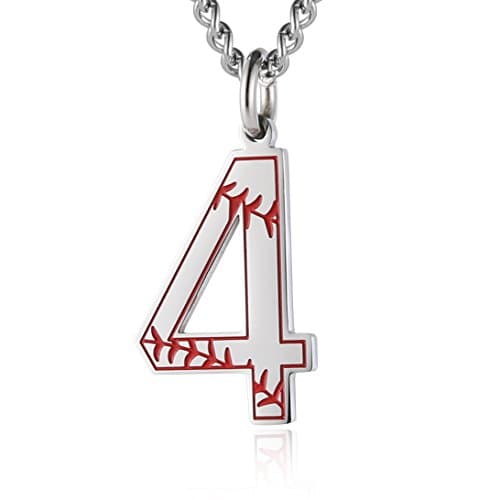 HZMAN Baseball Initial Pendant Necklace with Stainless Steel Charms
