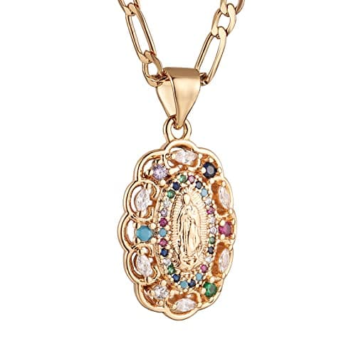 14K Gold Plated Virgin Mary Necklace