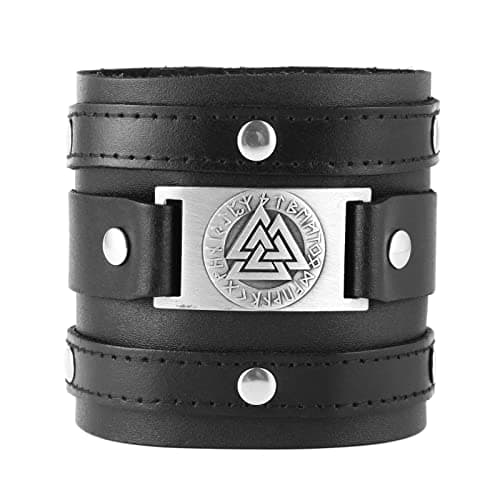 Men's Viking Style Leather Cuff Bracelet