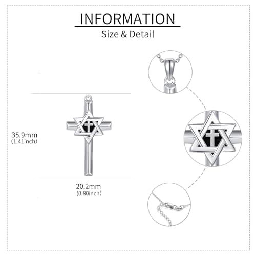 Sterling Silver Star of David Pendant Judeo-Christian Jewelry for Men & Women