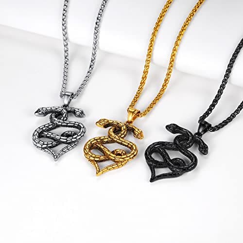 Stainless Steel Snake Pendant Necklace for Men and Women - Punk Fashion jewelry