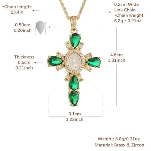HZMAN Virgin Mary 18K Gold Plated Cubic Zirconia Dainty Necklace Gift for Women