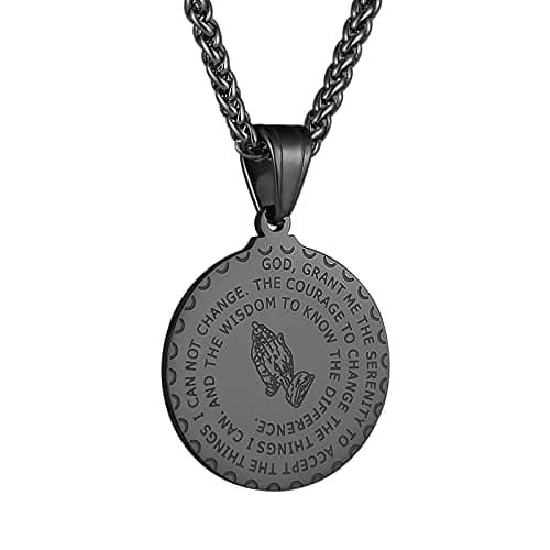 Christian Prayer Necklace Stainless Steel Pendant