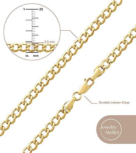 Gold Chain Necklace Collection - 14K Solid Yellow Gold Filled Miami Cuban Curb Link Chain Necklaces