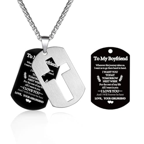Stainless Steel Cross Necklace for Men and Boys with Lord's Prayer Pendant