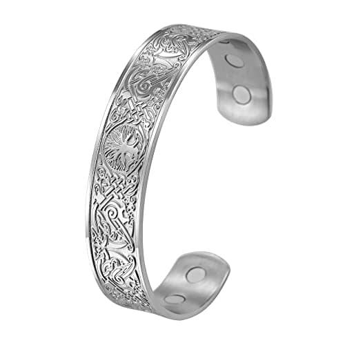 Cooltime Ancient Nordic Tree of Life Odin's Raven Magnetic Bracelet