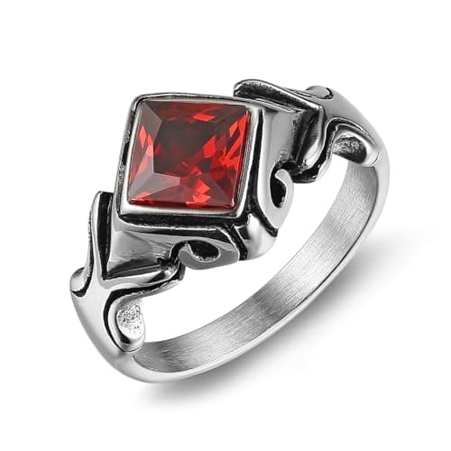 HZMAN Crystal Stainless Steel Rhinestone Ring for Wedding Cocktail Party Gift