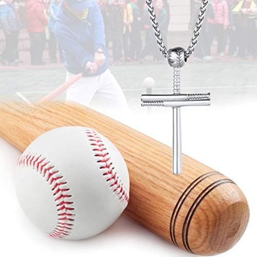 PROSTEEL Personalized Baseball Fan Necklace, Stainless Steel Bat Cross/ Dogtag, Engrave Available, Box Included