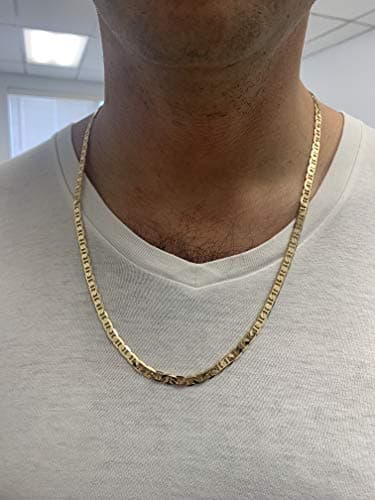 Barzel Brazilian Made 18K Gold Plated Women's Flat Mariner Necklace