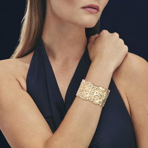 HZMAN Thick Wide Open Hinge Bangle Bracelets for Women Jewelry Gift