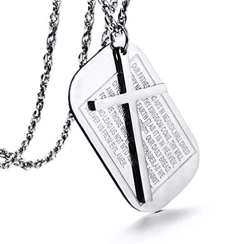 PROSTEEL Stainless Steel Cross Jewelry Dog Tags Pendant
