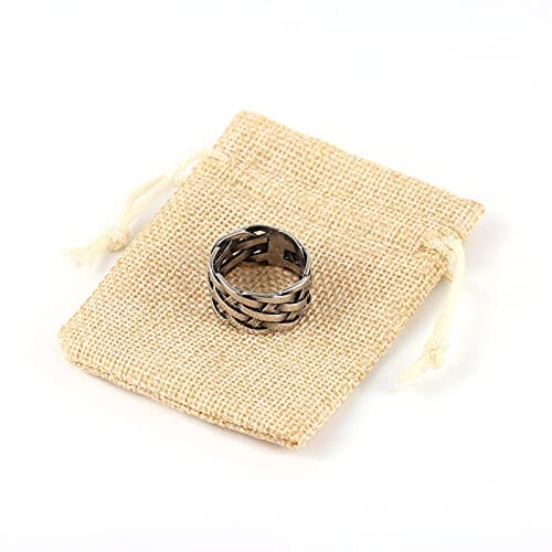 Stainless Steel Woven Plaited Braided Ring for Men and Women