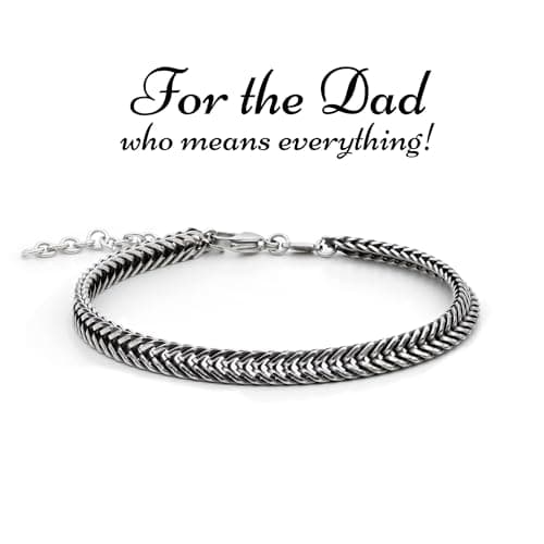 Galis Men's Premium Stainless Steel Snake Chain Bracelet, Silver Plated 7.5"