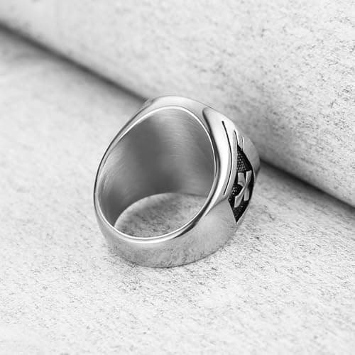 HZMAN St. Benedict Exorcism Ring - Protection for Ghost Hunters & Catholics Jewelry Gift