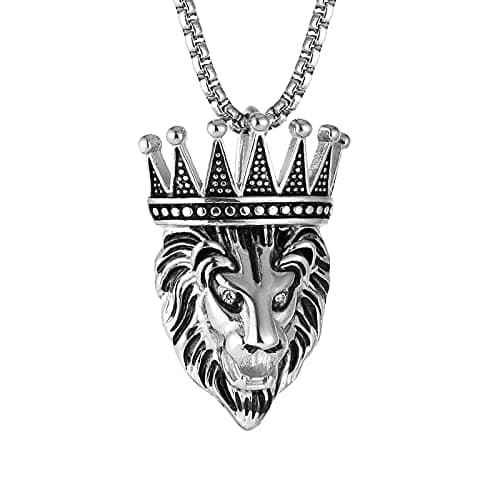 Stainless Steel Lion King Pendant Necklace for Men