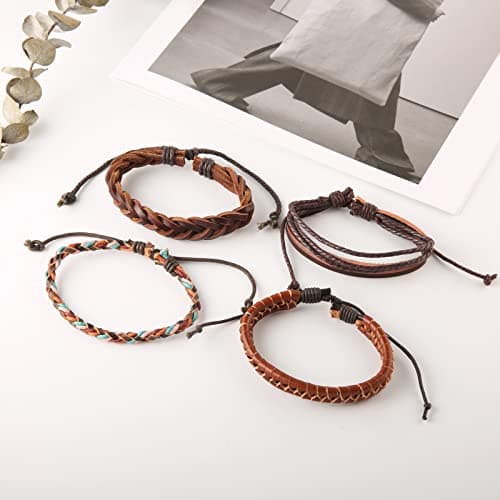 STWTR Mix 8 Wrap Bracelets Hemp Cords Wood Beads