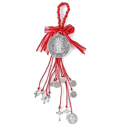 BONITTER Oval Virgin Mary Saint Benedict Medal Gift for Men or Women
