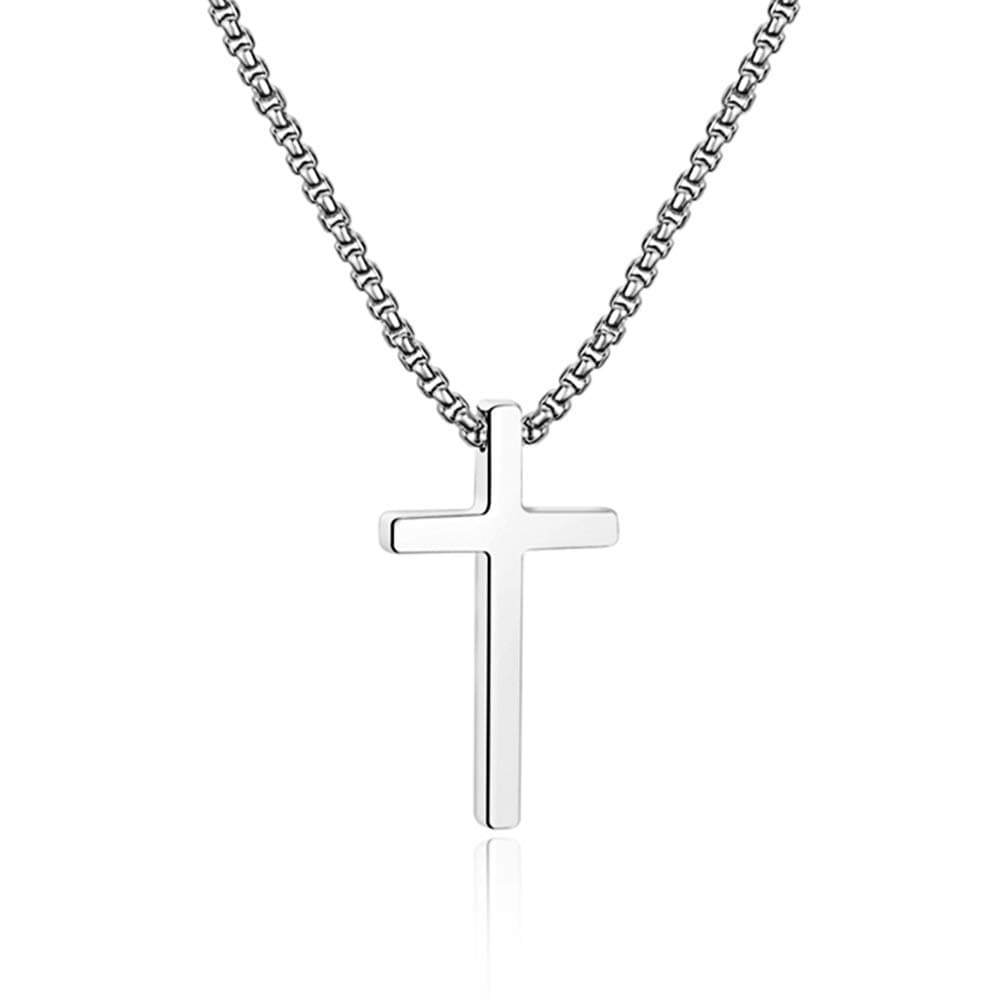 Stainless Steel Cross Necklace for Men and Boys