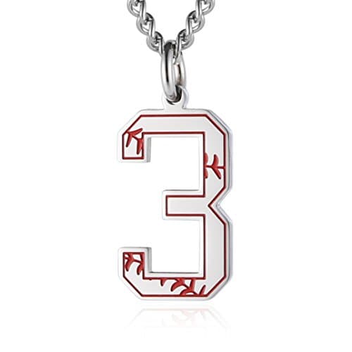 HZMAN Baseball Initial Pendant Necklace with Stainless Steel Charms