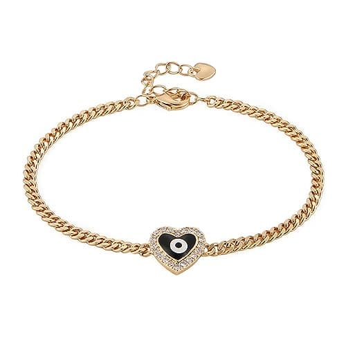 Rose Gold Plated Evil Eye Bracelet for Women Girls