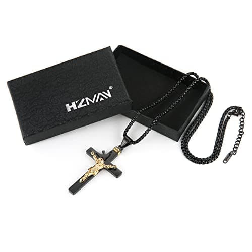 HZMAN Holy Land INRI Cross Crucifix Pendant Necklace + Free Chain