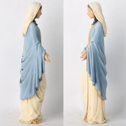 BC BuildClassic 12.5" Blessed Virgin Mary Statue, Hand Painted Religious Gift