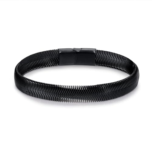 Stainless Steel Magnetic Clasp Mens Franco Chain Bracelet