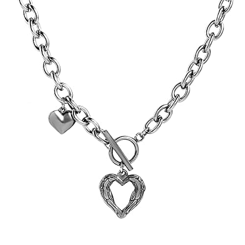 Women's Stainless Steel Heart Pendant Multilayer Necklace