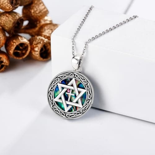 YFN Sterling Silver Celtic Cross & Star of David Pendant Jewelry for Women